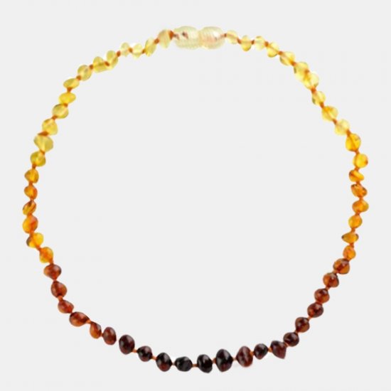 Amber baroque beads rainbow color baby necklace 